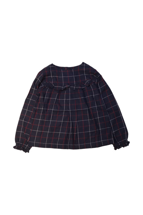 A Navy Long Sleeve Tops from Jacadi in size 6T for girl. (Front View)