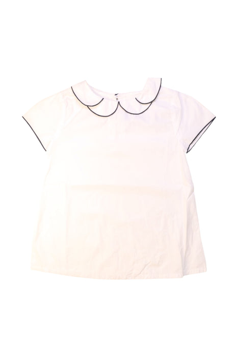 A White Short Sleeve Shirts from Jacadi in size 6T for girl. (Front View)