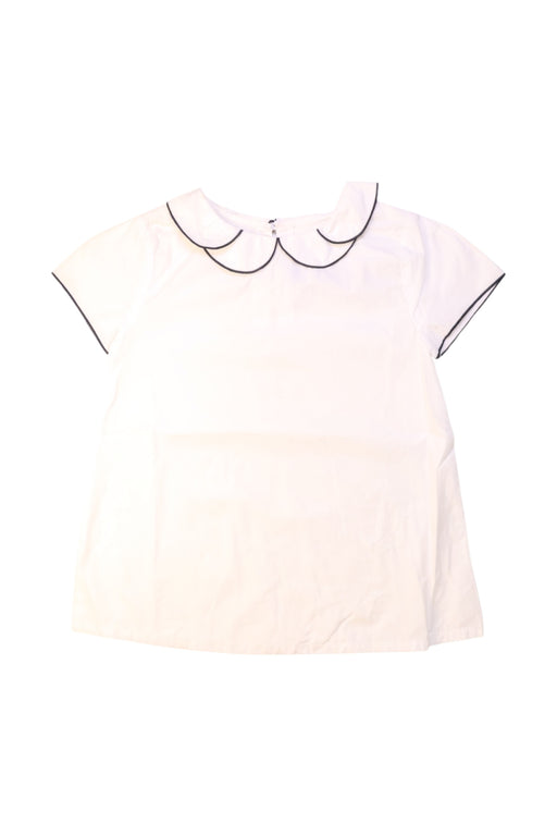 A White Short Sleeve Shirts from Jacadi in size 6T for girl. (Front View)