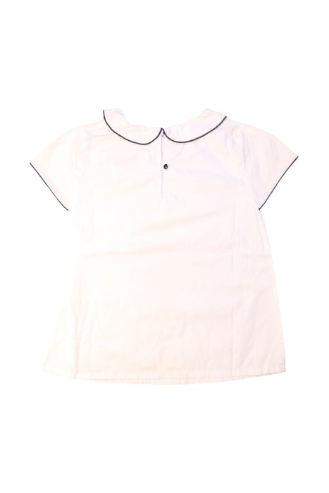 A White Short Sleeve Shirts from Jacadi in size 6T for girl. (Back View)