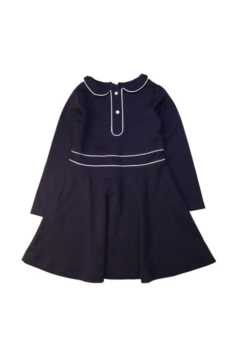 A Navy Long Sleeve Dresses from Jacadi in size 6T for girl. (Front View)