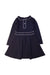 A Navy Long Sleeve Dresses from Jacadi in size 6T for girl. (Front View)