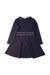 A Navy Long Sleeve Dresses from Jacadi in size 6T for girl. (Back View)