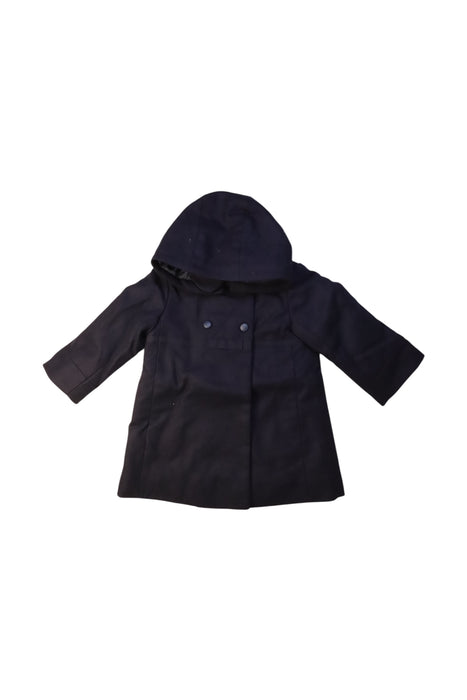 A Navy Coats from Jacadi in size 18-24M for girl. (Front View)