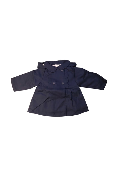 A Navy Coats from Jacadi in size 6-12M for girl. (Front View)