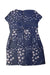 A Navy Short Sleeve Dresses from Jacadi in size 4T for girl. (Back View)