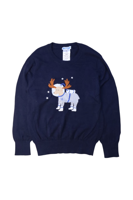 A Navy Knit Sweaters from Jacadi in size 6T for girl. (Front View)