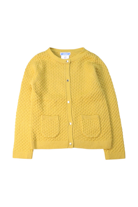 A Yellow Cardigans from Jacadi in size 4T for girl. (Front View)