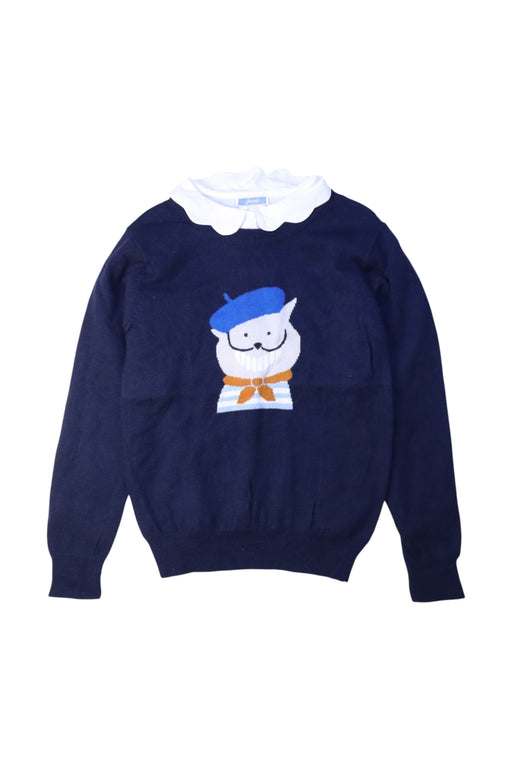 A Navy Long Sleeve Tops from Jacadi in size 6T for girl. (Front View)