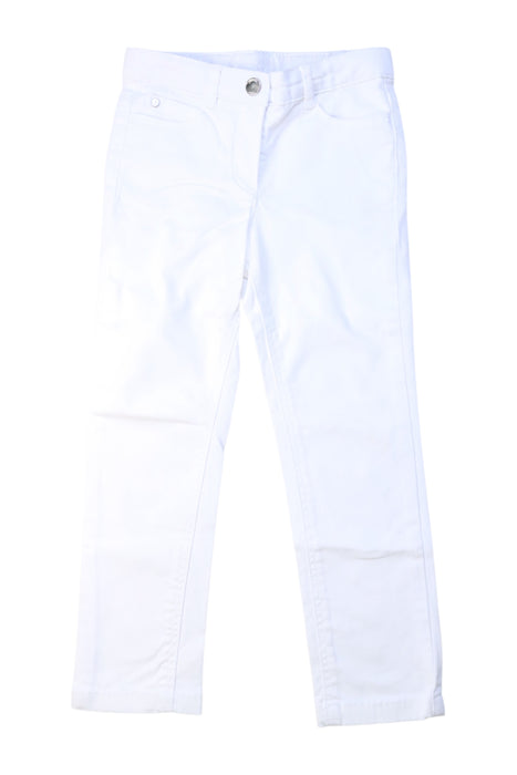 A White Jeans from Jacadi in size 4T for girl. (Front View)