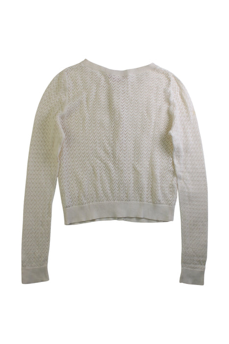 A White Cardigans from Bonpoint in size 8Y for girl. (Back View)