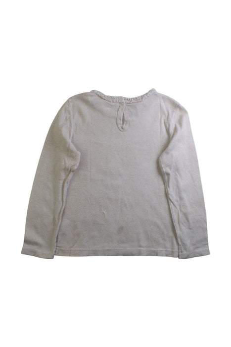 A Ivory Long Sleeve Tops from Petit Bateau in size 6T for girl. (Back View)