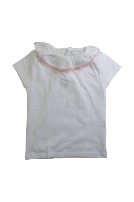 A White Sleeveless Tops from Amaia in size 6T for girl. (Front View)