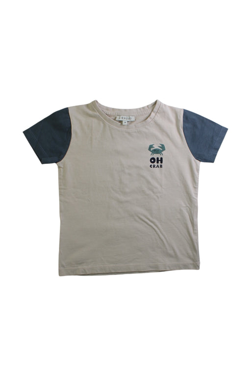 A Beige Short Sleeve T Shirts from Liewood in size 4T for boy. (Front View)
