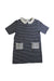 A Navy Short Sleeve Dresses from Petit Bateau in size 6T for girl. (Front View)