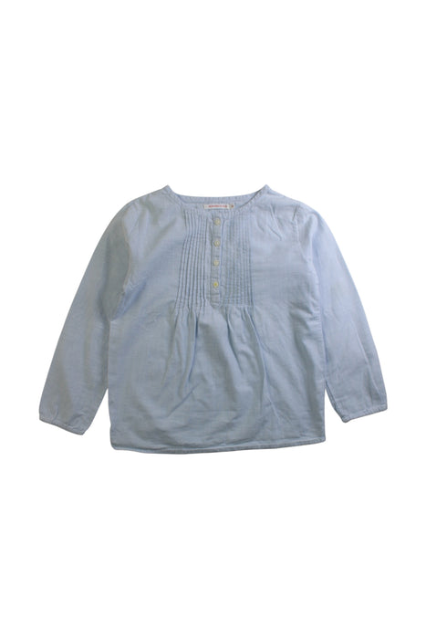 A Blue Long Sleeve Shirts from Monoprix in size 6T for girl. (Front View)