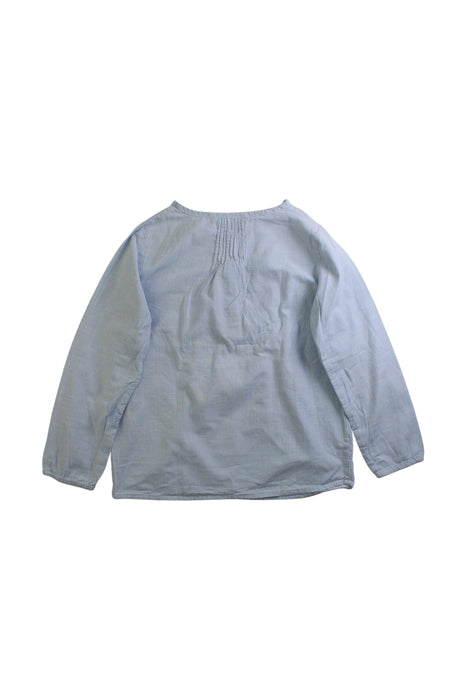 A Blue Long Sleeve Shirts from Monoprix in size 6T for girl. (Back View)