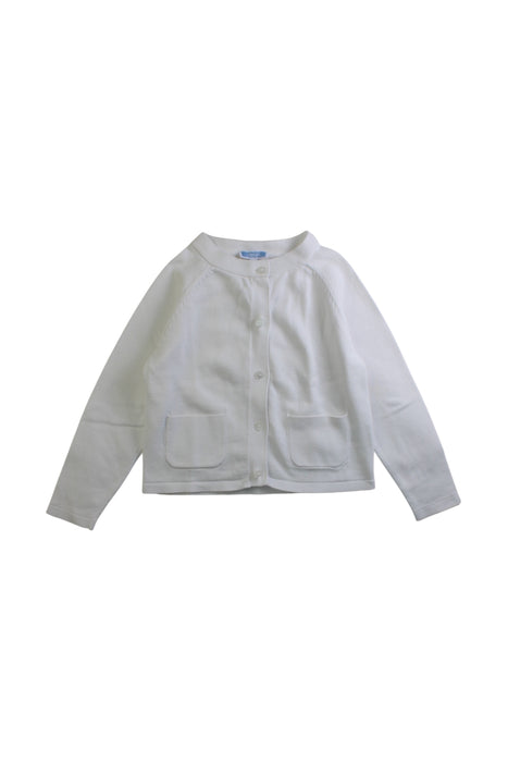 A White Cardigans from Jacadi in size 6T for girl. (Front View)