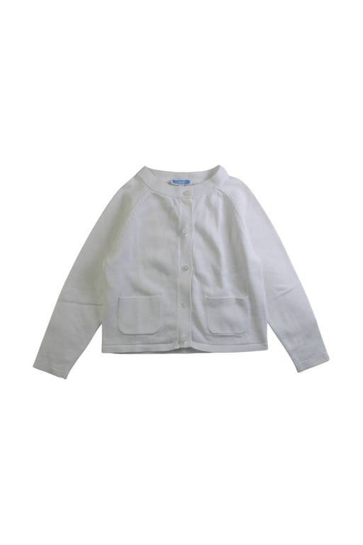 A White Cardigans from Jacadi in size 6T for girl. (Front View)