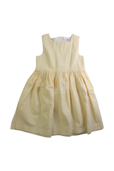A Yellow Sleeveless Dresses from Confiture in size 4T for girl. (Front View)