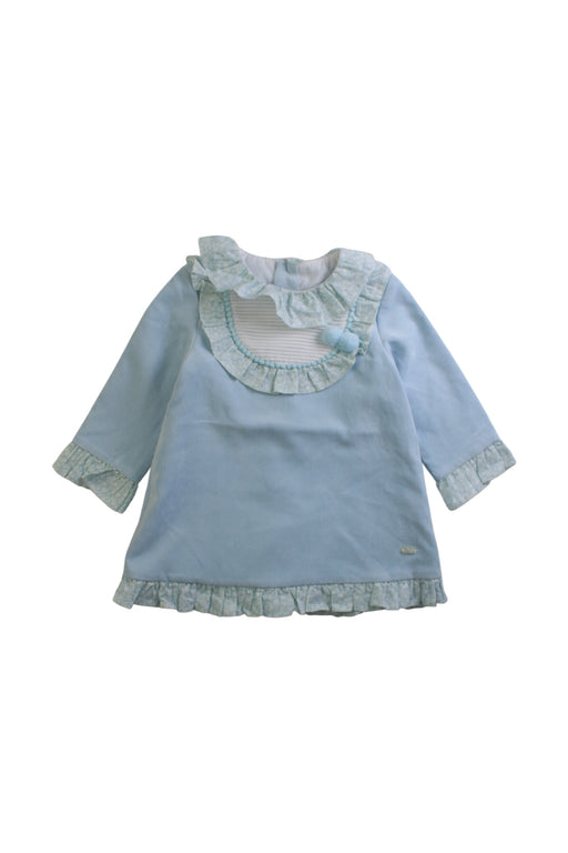 A Blue Long Sleeve Dresses from Yoedu in size 6-12M for girl. (Front View)