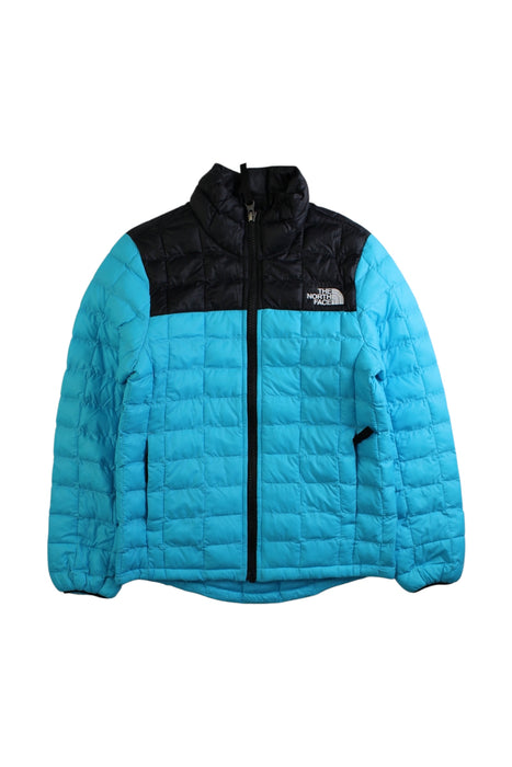 A Blue Puffer/Quilted Jackets from The North Face in size 6T for girl. (Front View)