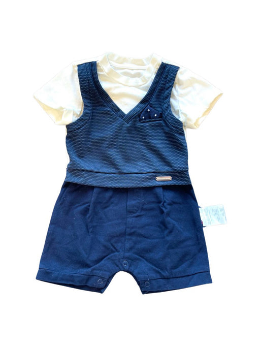 A Blue Short Sleeve Rompers from Nicholas & Bears in size 6-12M for boy. (Front View)