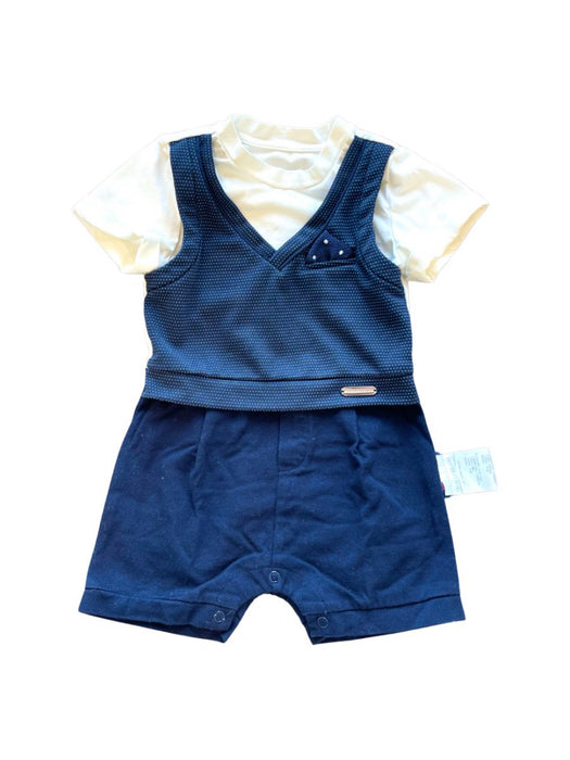 A Blue Short Sleeve Rompers from Nicholas & Bears in size 6-12M for boy. (Front View)