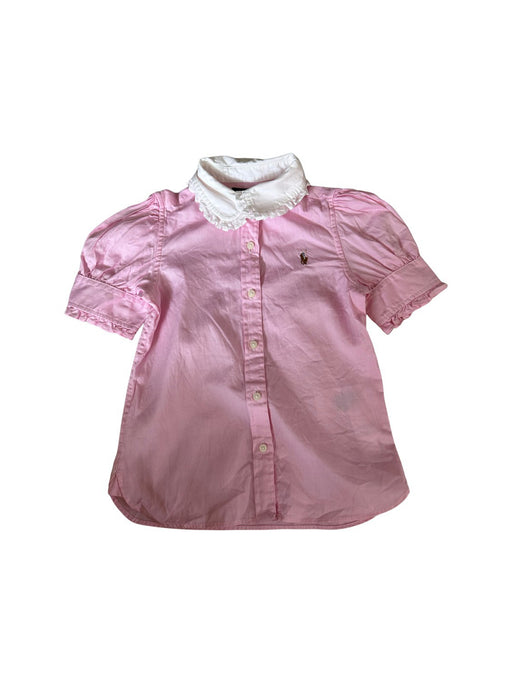 A Pink Short Sleeve Polos from Ralph Lauren in size 4T for girl. (Front View)