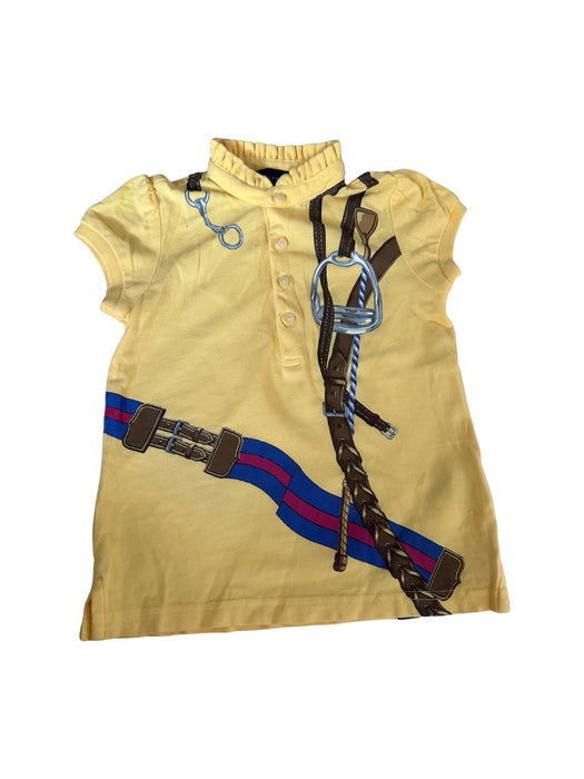 A Yellow Short Sleeve Tops from Ralph Lauren in size 4T for girl. (Front View)