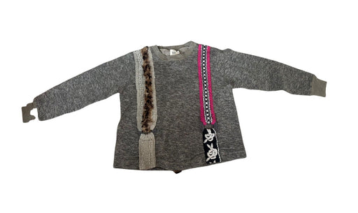 A Grey Crewneck Sweatshirts from Wafflish Waffle in size 4T for girl. (Front View)