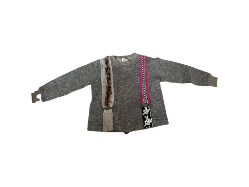 A Grey Crewneck Sweatshirts from Wafflish Waffle in size 4T for girl. (Front View)