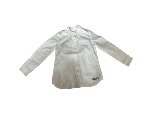 A White Long Sleeve Polos from DKNY in size 4T for girl. (Front View)