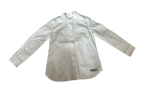 A White Long Sleeve Polos from DKNY in size 4T for girl. (Front View)