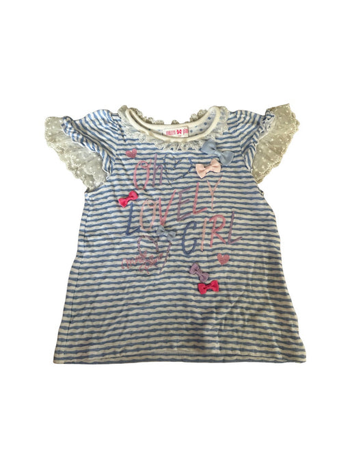 A Blue Short Sleeve Shirts from Mezzo Piano in size 4T for girl. (Front View)