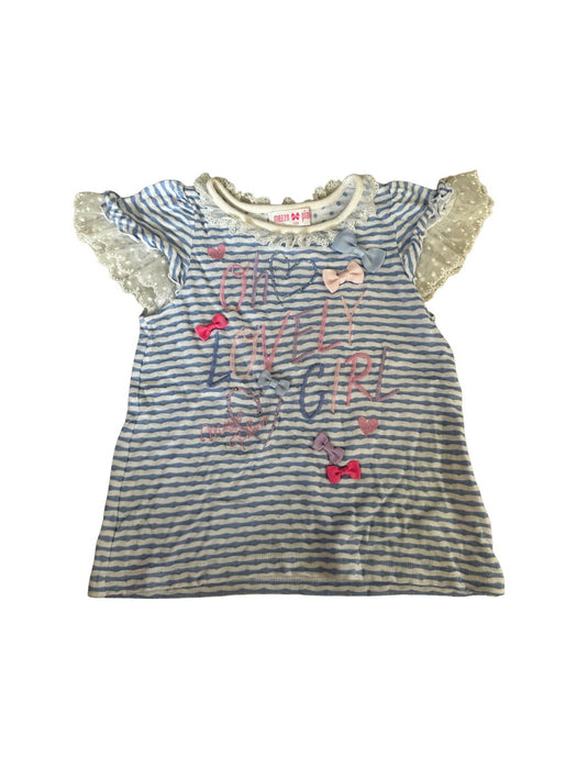 A Blue Short Sleeve Shirts from Mezzo Piano in size 4T for girl. (Front View)