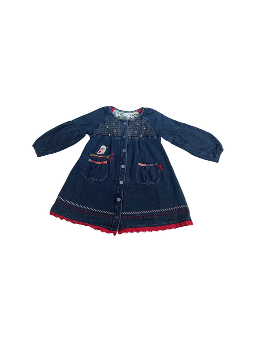 A Blue Long Sleeve Dresses from Mides in size 4T for girl. (Front View)