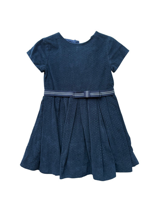 A Blue Short Sleeve Dresses from Jacadi in size 6T for girl. (Front View)