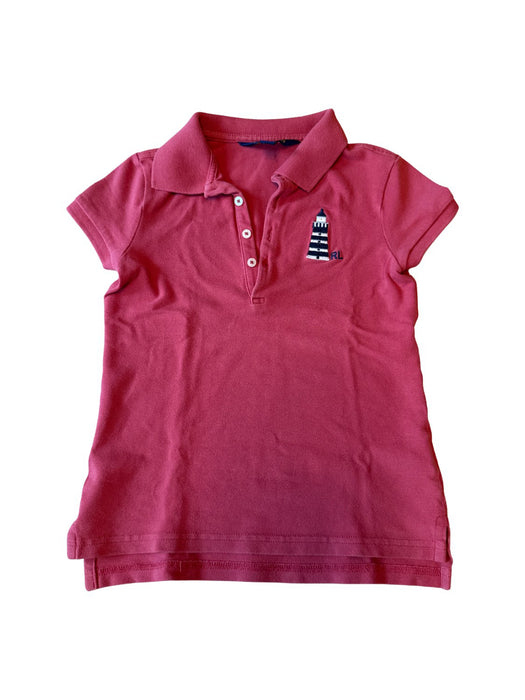 A Red Short Sleeve Polos from Polo Ralph Lauren in size 7Y for girl. (Front View)