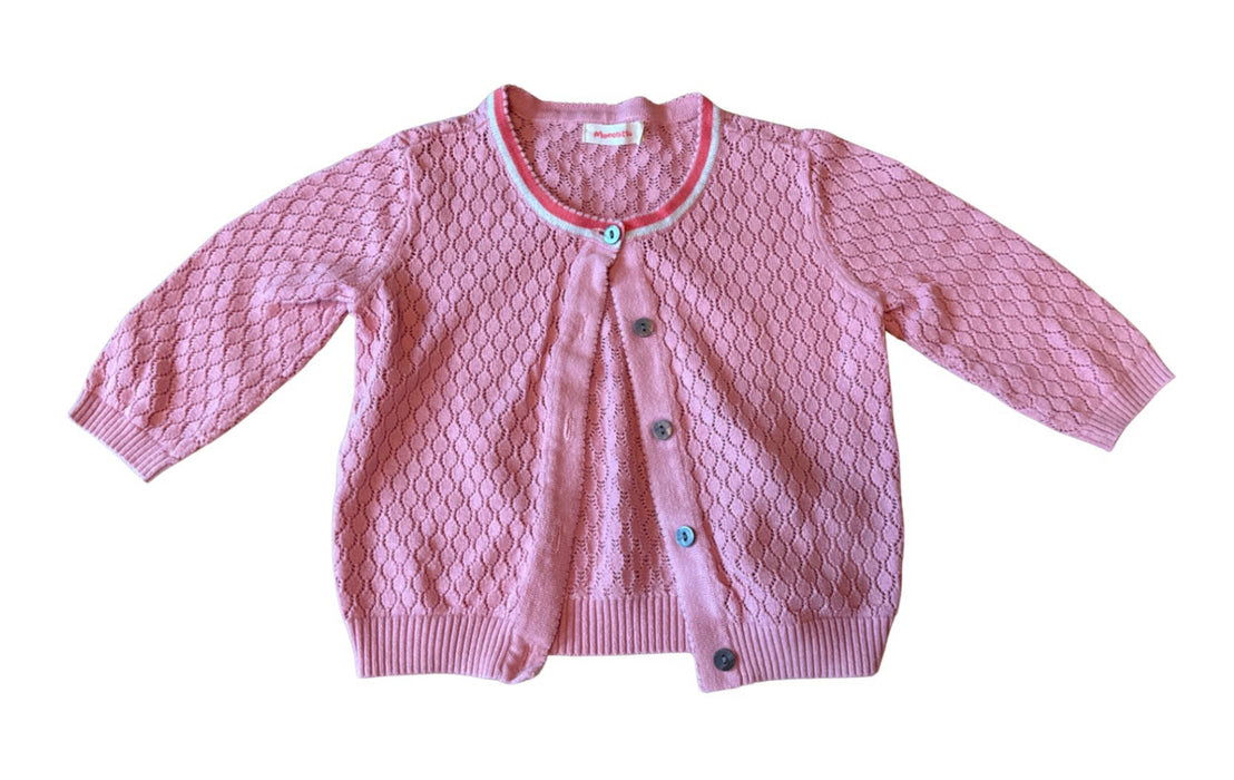 A Pink Cardigans from Momonittu in size 6T for girl. (Front View)