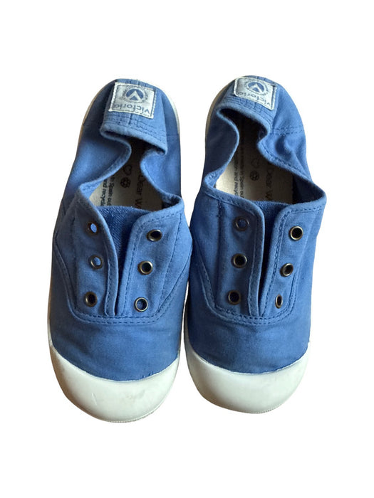 A Blue Slip Ons from Victoria in size 7Y for neutral. (Front View)