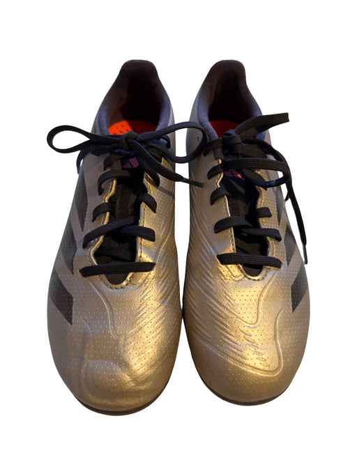 A Gold Cleats/Soccer Shoes from Adidas in size 12Y for neutral. (Front View)