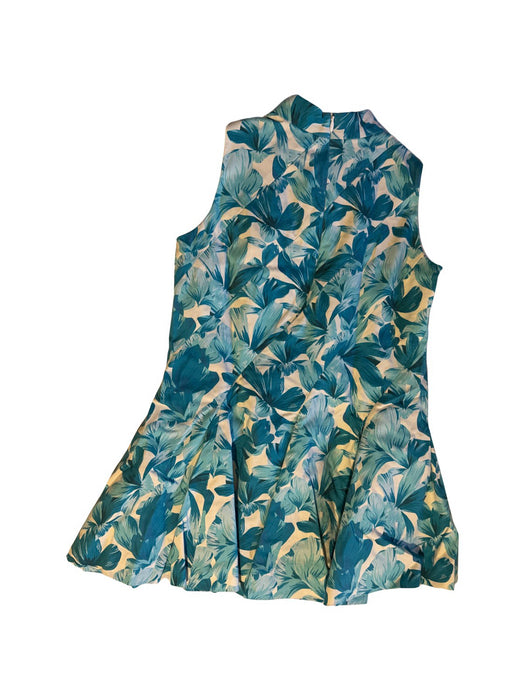 A Blue Sleeveless Dresses from Shanghai Tang in size 7Y for girl. (Back View)