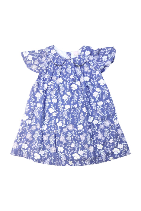 A Blue Short Sleeve Dresses from Petit Main in size 2T for girl. (Front View)