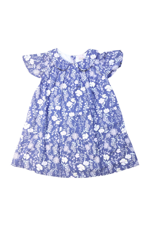 A Blue Short Sleeve Dresses from Petit Main in size 2T for girl. (Front View)