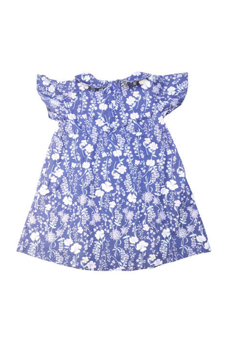 A Blue Short Sleeve Dresses from Petit Main in size 2T for girl. (Back View)