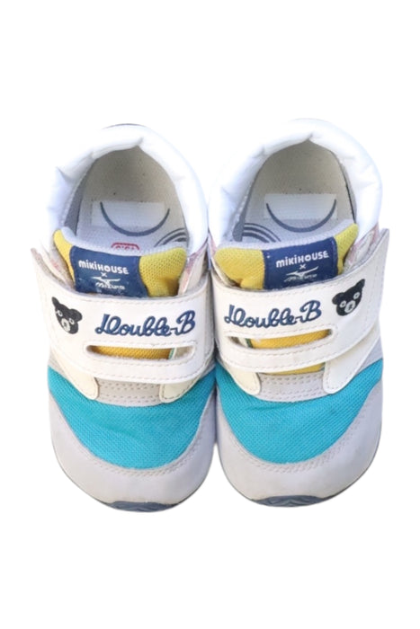 A Multicolour Sneakers from Miki House x Mizuno in size 3T for girl. (Back View)