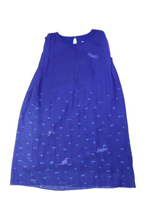 A Blue Sleeveless Dresses from Graniph in size 8Y for girl. (Front View)