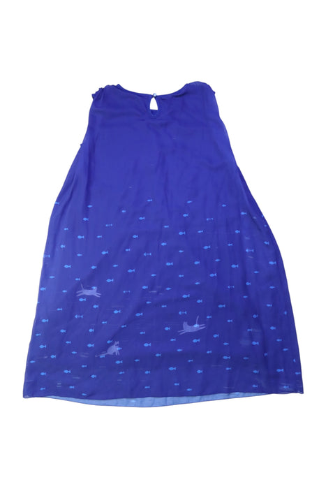 A Blue Sleeveless Dresses from Graniph in size 8Y for girl. (Back View)
