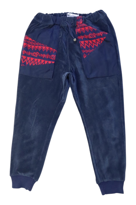 A Navy Sweatpants from As Know As Ponpoko in size 4T for girl. (Front View)